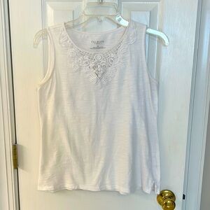 Talbots sleeveless white tank